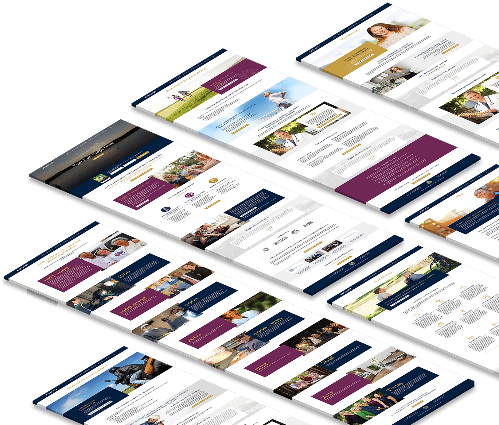 Katalyst web pages showcasing brand strategy work